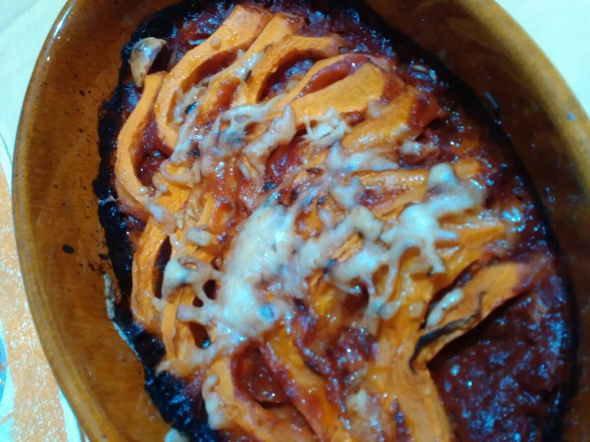 Sütőtök a sütőben sülve